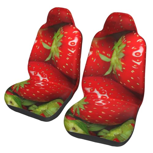 Housse de siège voiture antidérapante universelle motif fraise rouge pour SUV et camion
