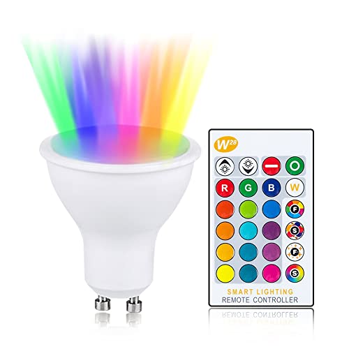 RTQAZWSXE, 1Polla LED Luces Bombillas GU10 10W 110V 220V for iluminación for el hogar Lámpara LED RGB Cambiable Colorable con control remoto IR(RGBWW)