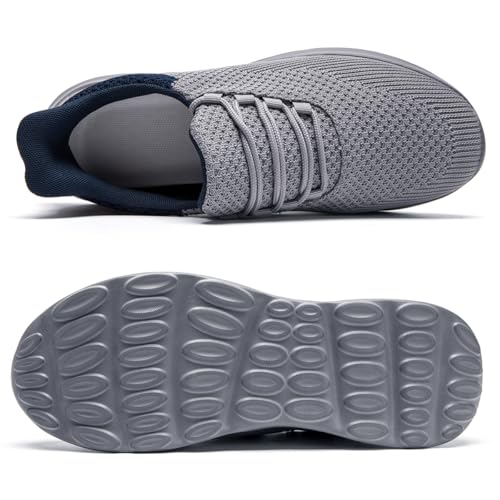 Image of DLWKIPV Womens Walking Running Shoes Tennis Slip On Sneakers Gym Workout Sport Lightweight Breathable Mesh Comfortable Casual Gray 9