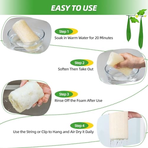 Esponja de lufa natural para platos y baño en pack ahorro 2