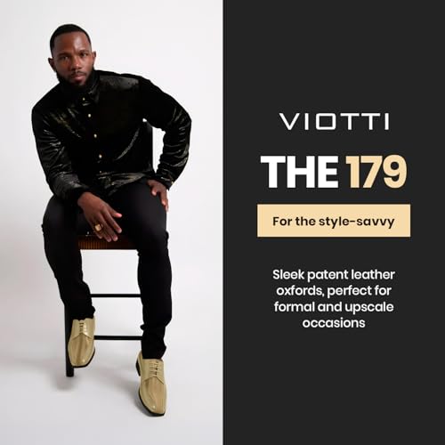 Image of Viotti 179, Casual Dress Oxford Shoes for Men, Satin Striped Lace-Ups, Men's Business Casual Leather & Satin Shoe, for All Formal Occasions