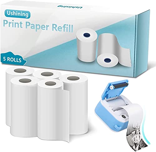Lot de 5 Rouleaux de Papier d'impression pour Appareil Photo Enfant Impression instantan¨¦e Papier Thermique Recharge pour Appareil Photo Enfant Largeur 2,28 Pouces& Longueur 23,95 Pieds Cover