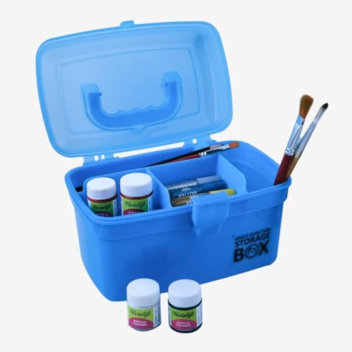 Image of SHUTTLE ART Multipurpose Plastic Storage Box Travel Stationery Makeup Cosmetic Medicine Organizer,Medicine Box Portable First-aid Case Large Capacity (S-Medical Storage Box-Blue)