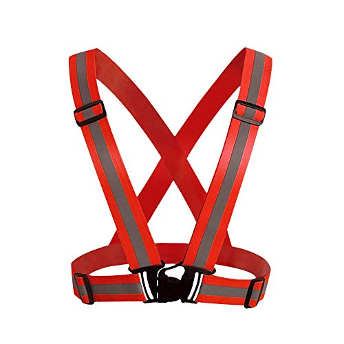 HYCOPROT Chaleco reflectante ajustable de seguridad alta visibilidad para deportes al aire libre por la noche, correr, ciclismo, senderismo, ciclismo, motocicleta, perro, caminar (1 pieza roja)
