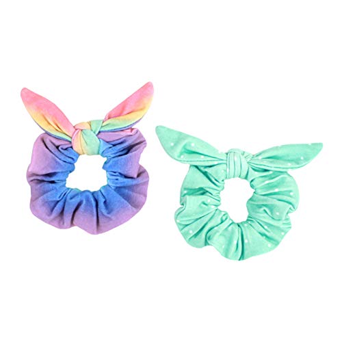 Maven Thread 2 Count Hair Scrunchies Elastic Hair Bands Scrunchy Hair Ties Accessories for Women or Girls Rainbow Polkadot - PRISM Set