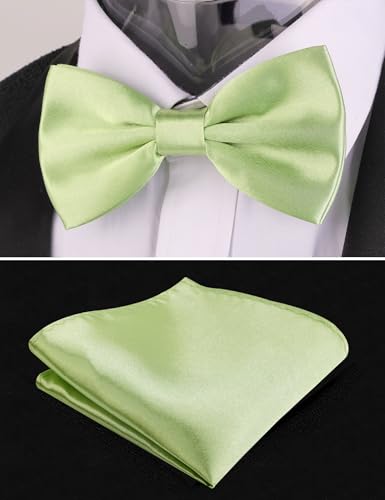 Image of Alizeal Mens Multicolored Silk Solid Cummerbund Bow Tie Set | with Cummerbund Pocket Square Pre-tied Adjustable for Mens Gift