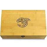 Cookbook People Orca Totem Native American Multikeep Box - Keepsake Bamboo Wood Adjustable Organizer