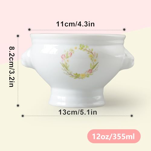 Image of Cinf Lion Head Ceramic Bowls Set of 4, 12 oz Soup & Cereal Bowls