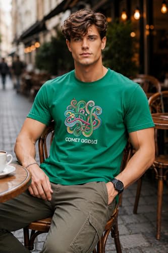Image of INKKR Regular Fit Half Sleeves Round Neck Typographic Printed Cotton T-Shirt