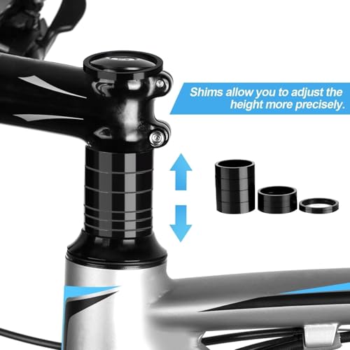 KGGZKG 9 Stück Spacer Fahrrad Abstandshalter 1 1/8 Zoll Aluminium Distanzringe Abstandshalter Fahrrad Ahead Vorbau Spacer Lenker Klingel Aluspacer Distanzscheiben Headset