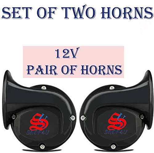 Image of Snail Shape Car windtone Horn Hyundai Elantra (Pack of 2 Horn with Relay and wire)