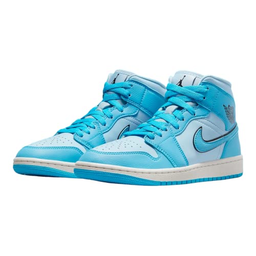 NIKE Jordan WMNS Air Jordan 1 MID SE DO6699 200, Ice Blue/Dk Powder Blue-Black, 39 EU, Ice Blue Dk Powder Blue Black, 40 EU