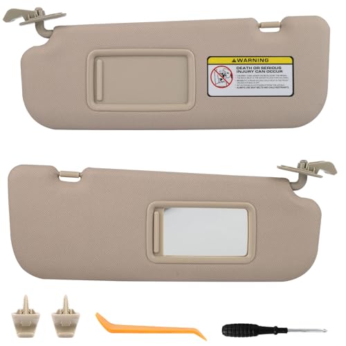 Pair of Left and Right Sun Visor with Clips for