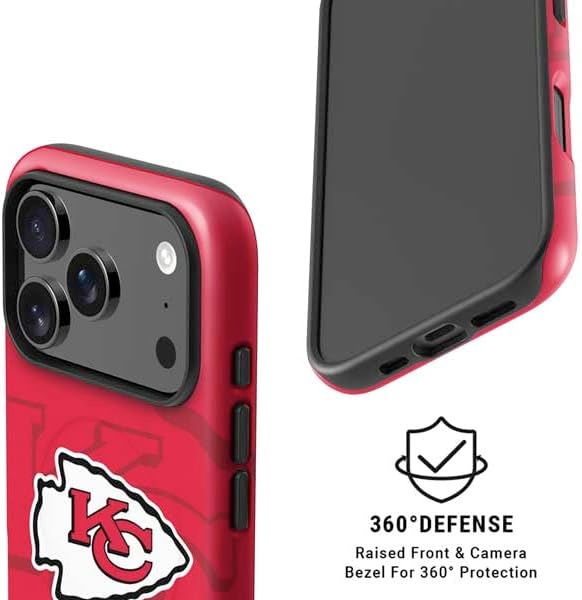 Skinit Impact Phone Case Compatible with iPhone 17 Pro Magsafe - Officially Licensed NFL Kansas City Chiefs Double Vision Design