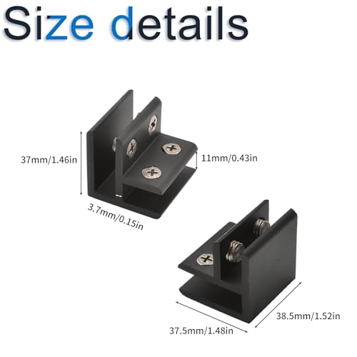 INCREWAY Glass Clamp, 4Pcs Adjustable 90 Degrees Glass Clips Aluminum Alloy Glass Shelf Support Bracket - Image 2