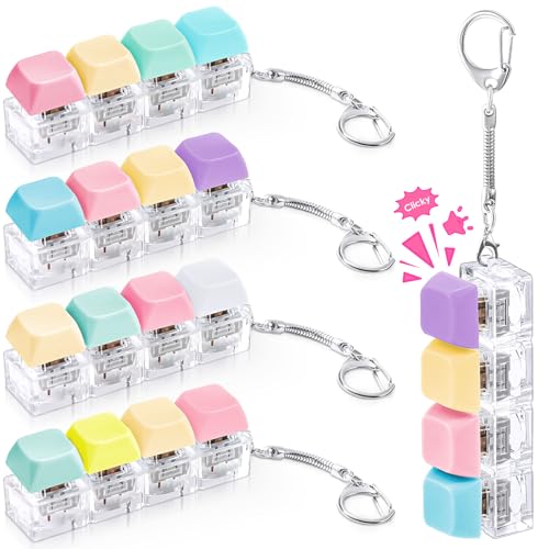 Halloscume 4 Pcs Keyboard Fidget Toy, 4-in-1 Clicky Clicker Pastel Colors Deal