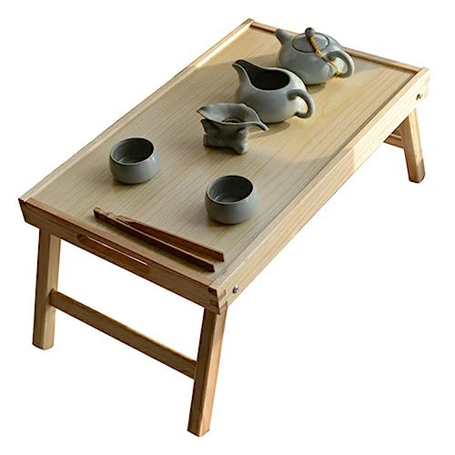SEWACC Wood Bed Desk Foldable Laptop Table Compact Serving Tea Tray for Breakfast