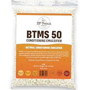 33rd PARALLEL | BTMS 50 (4 oz) Conditioning Emulsifier | 100% Natural Plant Derived | Behentrimonium Methosulfate Cetearyl Alcohol Emulsifying Conditioner | Product of USA (4 Ounces)
