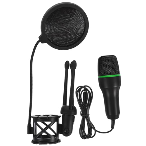 Microphone condensateur USB gaming Milisten noir avec support stable pour bureau PC