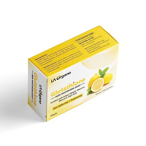 LA Organo Glutathione Soap for Skin Whitening with Lemon Extracts; Aloe Vera & Vitamin E 100 g