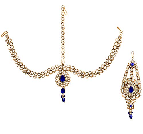 Image of Lucky Jewellery Designer Gold Plated Dulhan Bridal Jewelry Set 8 Pcs. for Girls & Women (3600-WZK-PARENT)