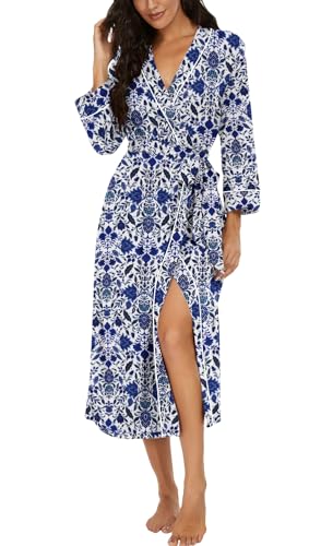 Image of PrinStory Womens Robe Long Knit Bathrobe Lightweight Soft Robes Ladies Bath Robe