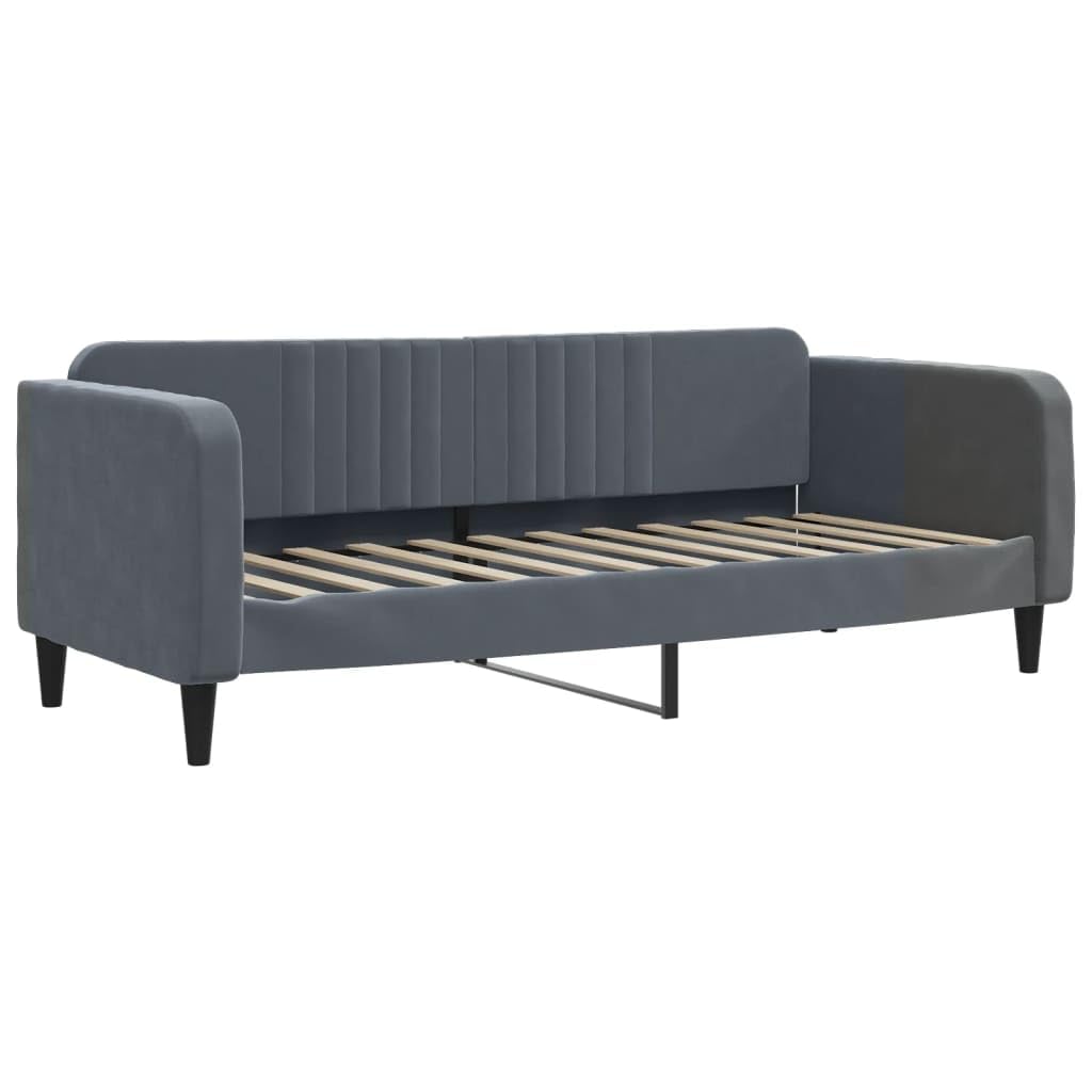 vidaXL Sofá Cama Terciopelo Gris Oscuro 90x190 cm