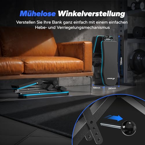 MERACH Hantelbank Klappbar 450kg Tragfähig,Multifunktionale Trainingsbank mit 72 Einstellpositionen,Verstellbar Schrägbank für Ganzkörper-Workout,Fitnessbank für Zuhause