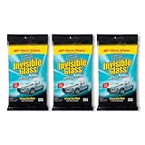 Invisible Glass 90161-3PK Large Glass Cleaning Wipes for Streak-Free Windows, Mirrors, and Glass, Lint-Free, Ammonia-Free, Tint-Safe, for Home and Auto, Flat Pack, 28 Count (Pack of 3)