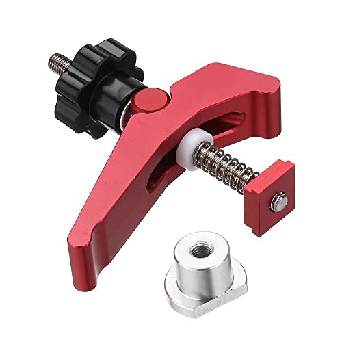 HONGDUI YB07X Quick Acting Hold Down Clamp Aluminum Alloy T-Slot T-Track Clamp Set Woodworking Tool for Woodworking Table