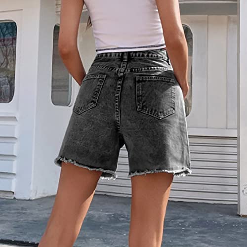 Short en jean taille élevée avec poches confort