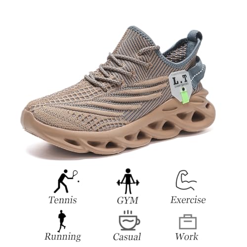 Image of Mens Running Shoes Gym Slip on Sneakers Non Slip Walking Tennis Sports Work Athletic Workout Casual Lightweight Breathable Fashion