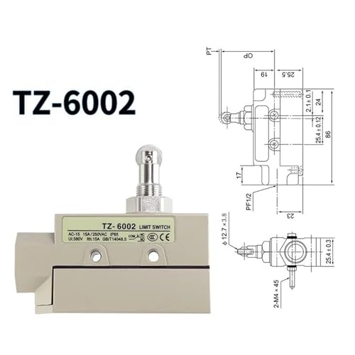 Interrupteur de fin de course TZ-6 pour stopper les surcourses mécaniques 380V IP65