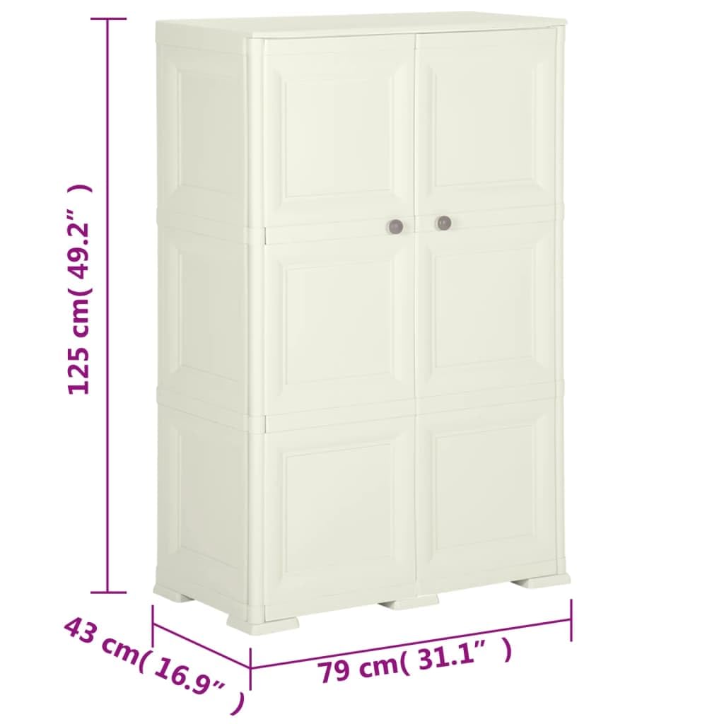 vidaXL Szafka plastikowa, 79x43x125 cm, wygląd drewna, waniliowa, szafka magazynowa, szafka do magazynku, szafeczka, szafki magazynowe