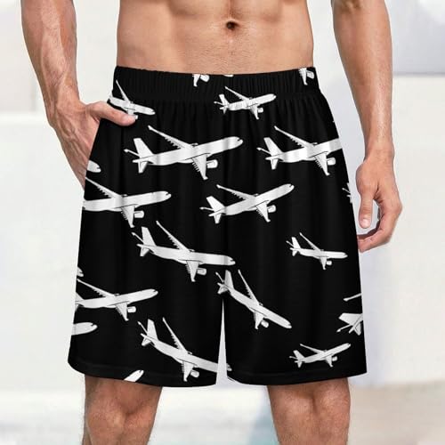Airplane Jet Men's Pajama Bottoms Lounge Pj Shorts Stretch Sleep Shorts for Home Vacation Beach2