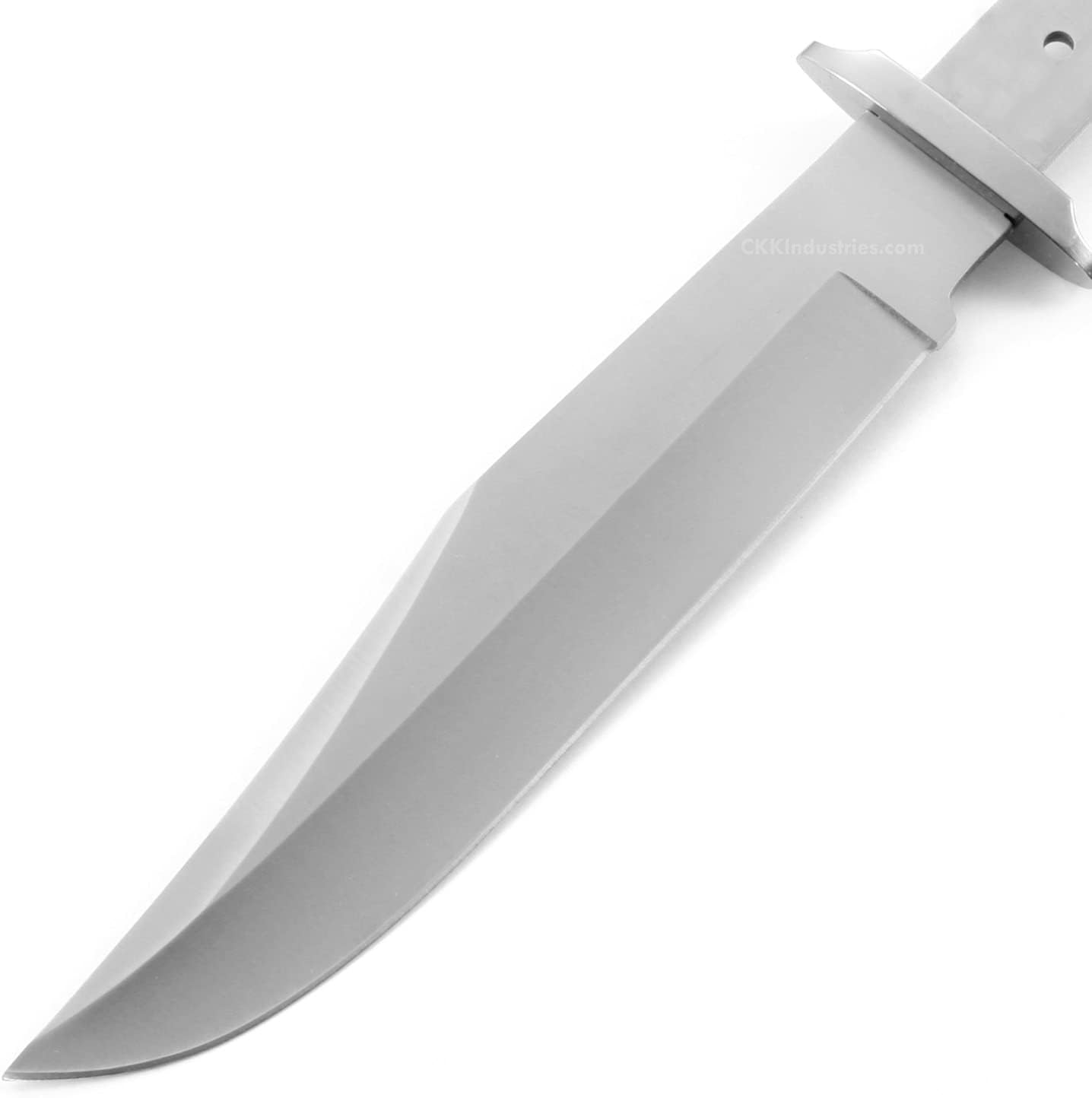 EZSMITH Model BL008 - Saddle Knife Kit - DIY Hidden Tang Fixed Blade - (Blade Blank, SS Guard & SS Pinstock) - (No Handles) - (USA Design) - (Gift Boxed) - (by KnifeKits)