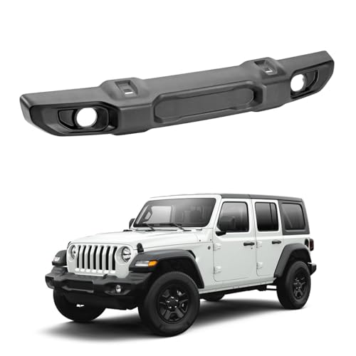 PENSUN Front Bumper Cover with Fog Lamp Hole Fit for Jeep Wrangler 2018+