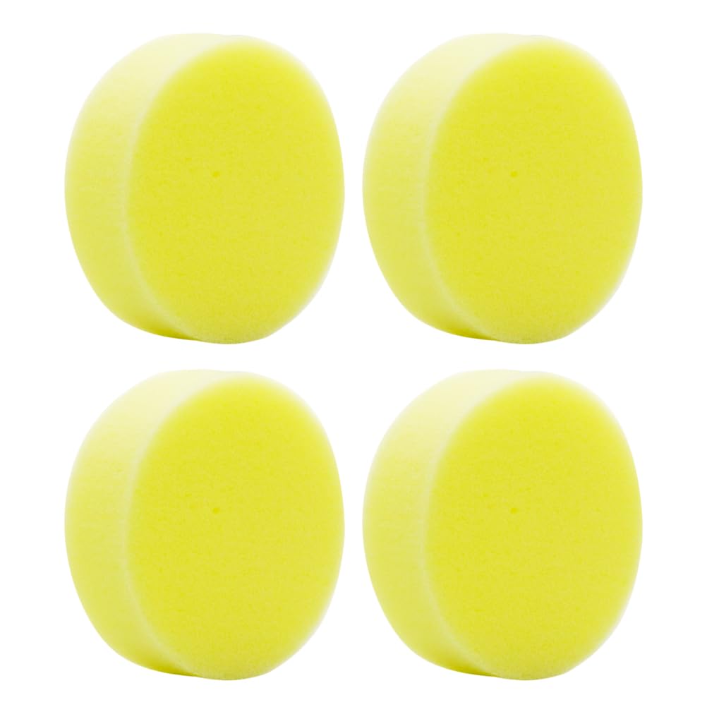 VALICLUD Lot de 4 Éponges de Nettoyage Jaune en Éponge pour Voiture et Chaussures Cirer Efficaces pour Éliminer les Taches