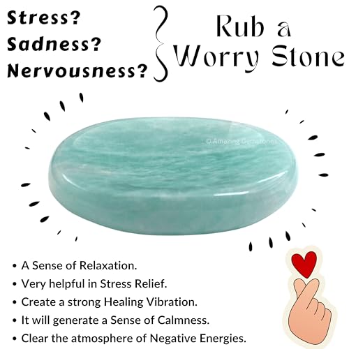 Image of Amazing Gemstone Pack of 11 Bulk Worry Stones Set - Premium Wholesale Bulk Crystals Healing Stones for Anxiety, Stress, Calm Stripe Meditation