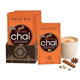 David Rio Tiger Spice Chai Display I 12 x 28g Sachets I mit echten Zutaten I schwarzem Tee, Zimt, Kardamom & Nelken, würziger Chai Tee mit Koffein