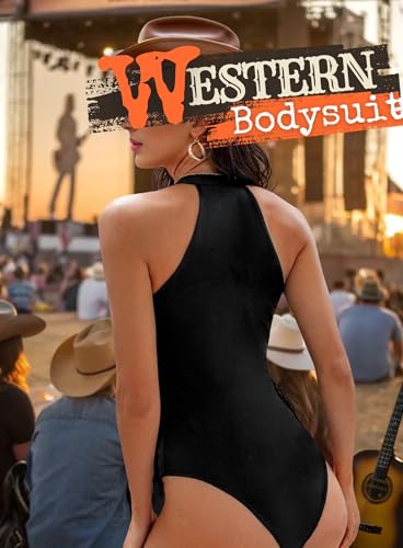 Ella Lust Women Western Fringe Bodysuit - Cowgirl Country Concert Outfit Boho Tassel Hem High Cut Skinny Festival Tank Top4