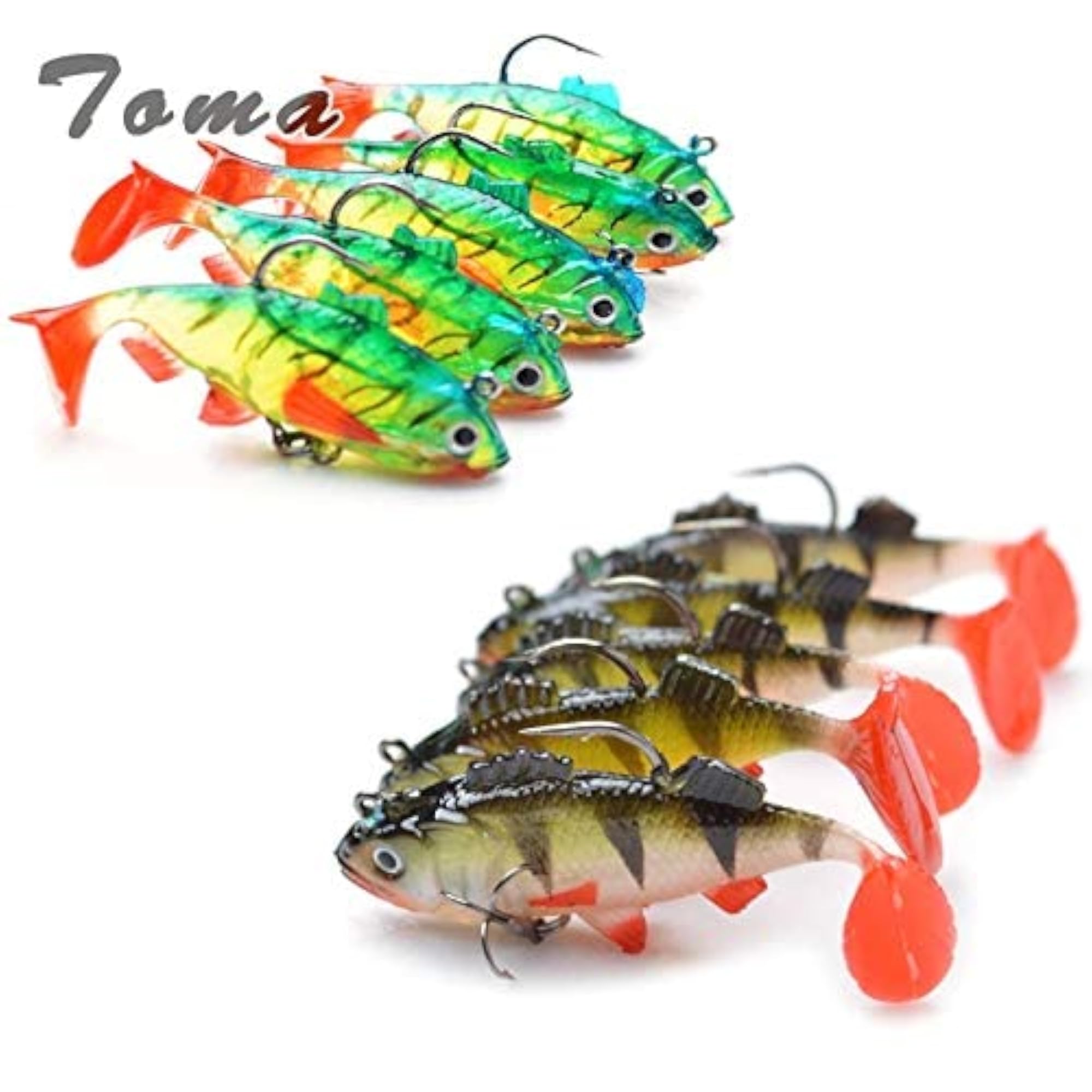 Soft Bait Head Fish Lures 8g Set of 5