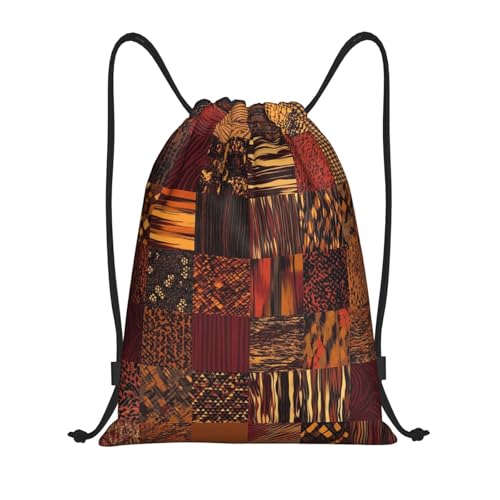 Drawstring Backpack Sports Gym Bags Draw String Bag for Women Men African Style Patchwork Drawstring Bags Sackpack
