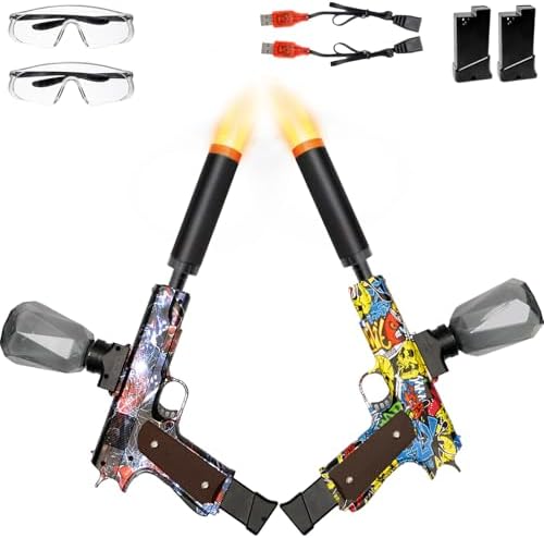 2 Set Electric Blaster Toys, Light Up Splatter Blasters - 11 Rs Per Seconds, 7.4V/500 mAh Batteries, Perfect for Outdoor Team Play Game Activities, Parties & Summer Fun, Ages 12 & Up