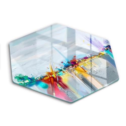 Protéger sa plaque induction contre rayures et chocs avec ce protège-plaque hexagonal abstrait