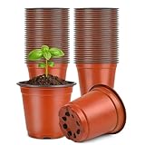KINGLAKE 100 Pièces 10CM Pots de Fleurs,Pot pour Semis Exterieur,Pot Plastique Plante,Pot ...