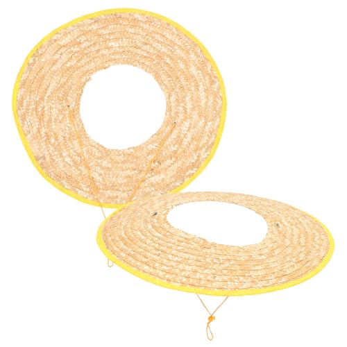 Holibanna 2 Pezzi Del Casco Ventilato Copricapo Da Costruzione Protezione Della Visiera Per Parasole Raffreddamento Ombra Del Collo Del Cappello Duro Uv Paglia Di Grano