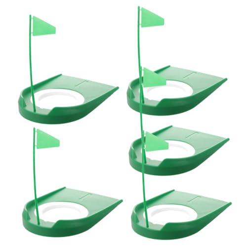 BESPORTBLE Travel-Sized Golf Training Kit 5pcs Abs Plastic Putting Cups Golf Hole Cups for Indoor Practice