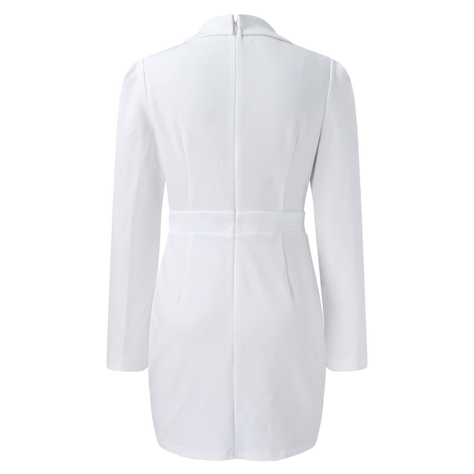 Generisch Chaqueta de vestir para mujer, sexy, elegante, formal, para trabajo, oficina, negocios, con cinturón, largo