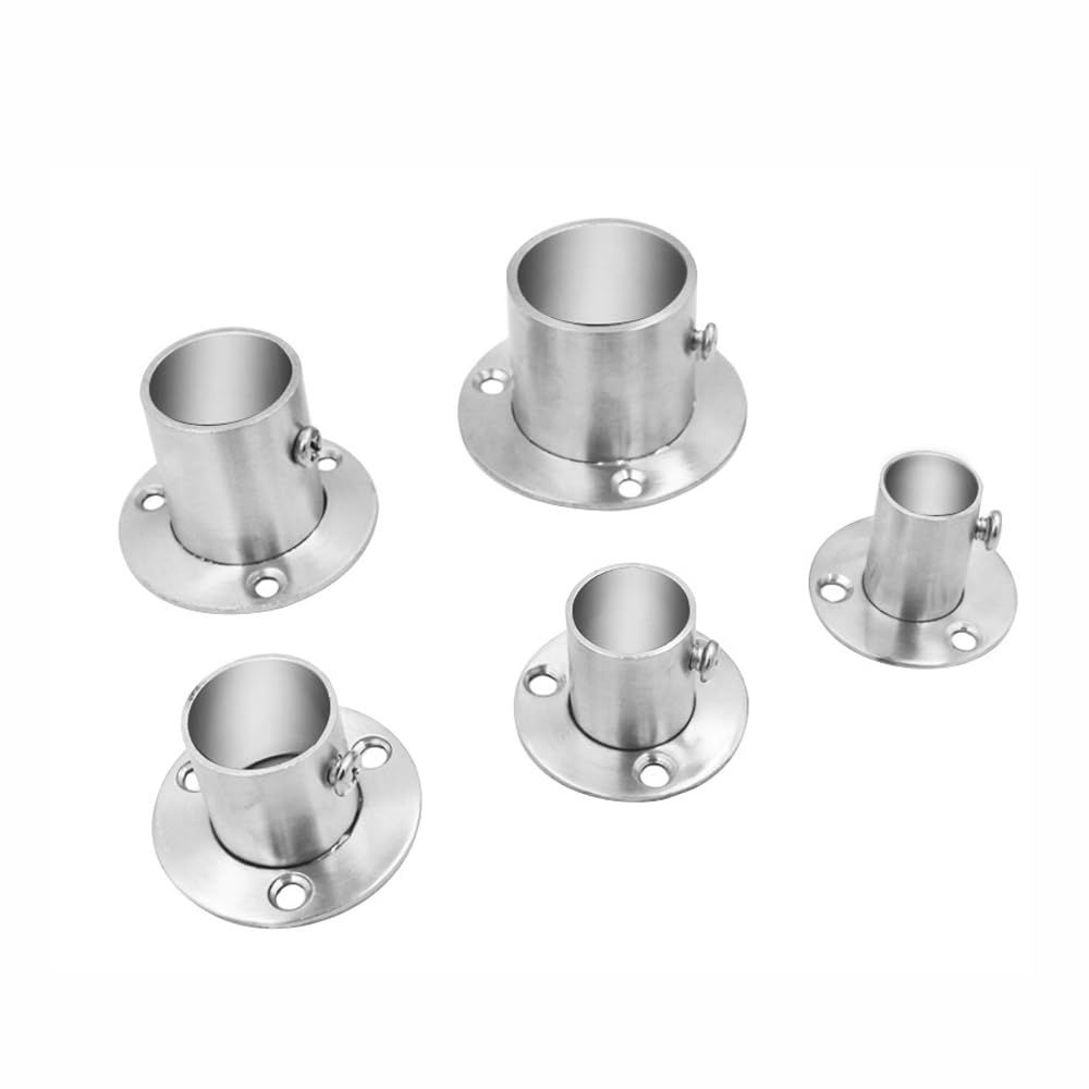 Set di 4 supporti con flangia da 32 mm, in acciaio inox, per fissaggio e stabilità del tubo
